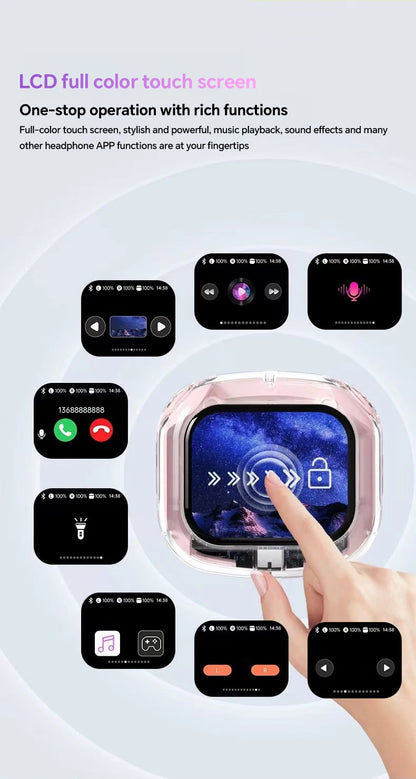 Translation Headphones with Multifunction Touch Screen Smart Wireless Bluetooth Earphone HiFi Audio Quality Business Earbud