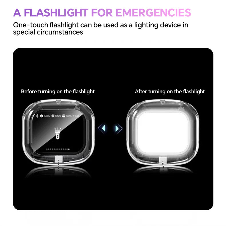 Translation Headphones with Multifunction Touch Screen Smart Wireless Bluetooth Earphone HiFi Audio Quality Business Earbud